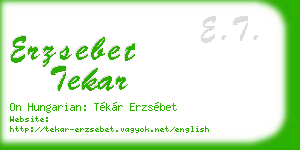 erzsebet tekar business card